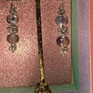 Rhinestones and Glass Beaded Earrings